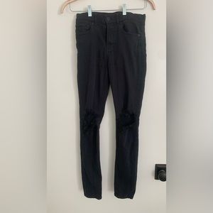 Express distressed black legging high rise denim jeans - size 4